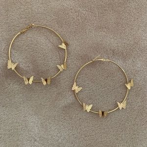 Butterfly Hoop Earrings